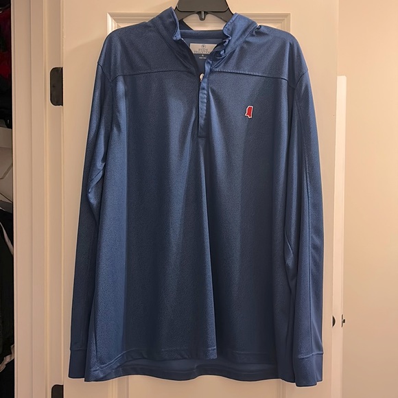 Men’s blue quarter zip pull over with red Mississippi logo XL - Picture 1 of 5